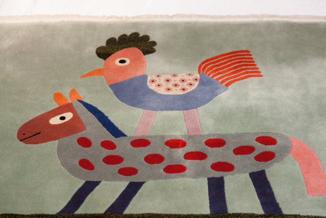 Surrealist 'Hen' rug, circa 1980