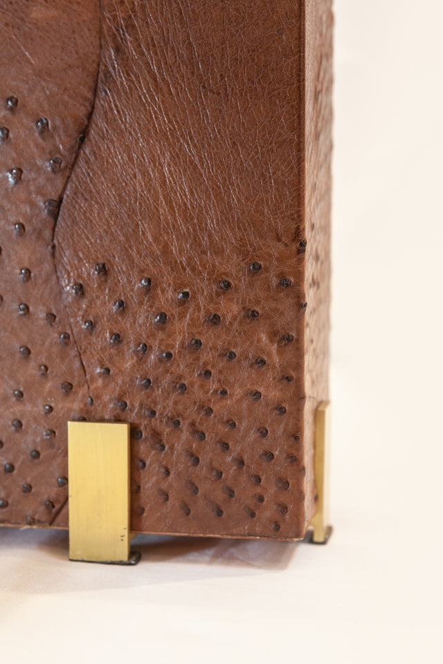 Table lamp in ostrich skin, circa 1970