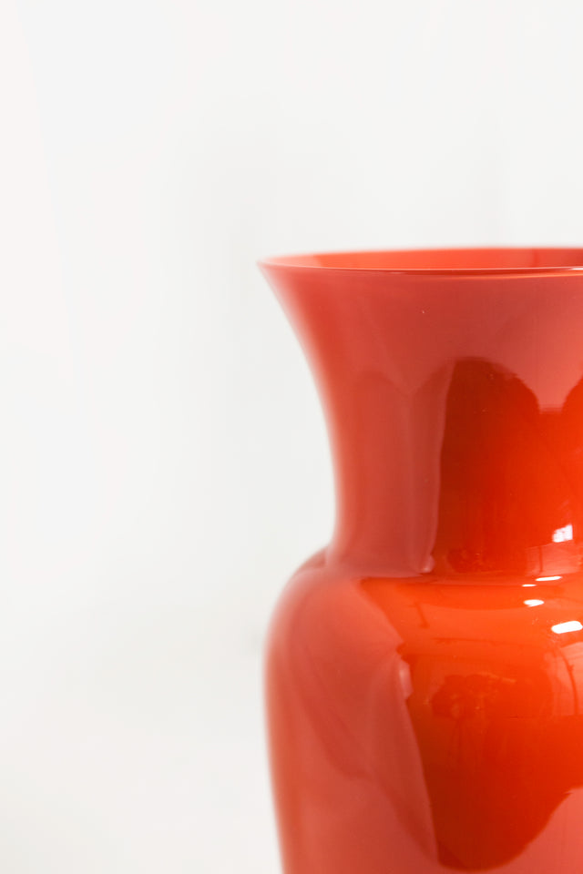 Tall orange vase, circa 1980