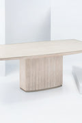 Important travertine dining table, circa 1970