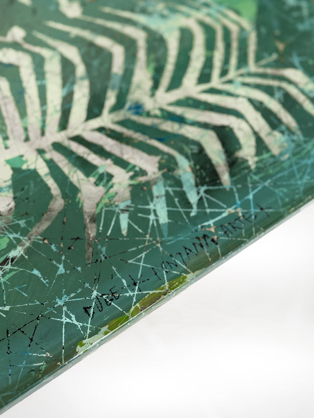 Rare Painted Glass Coffee Table