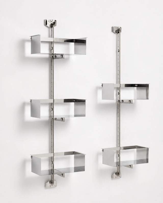 A pair of wall-mounted bookshelves, Mod. No. P700, circa 1969