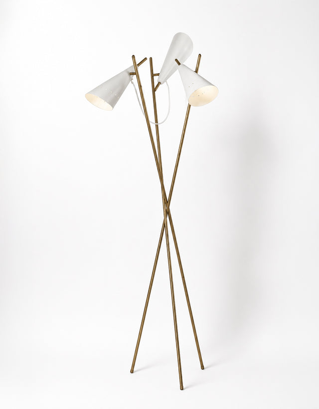 Italian School Floor lamp with three crossed rods, 1980