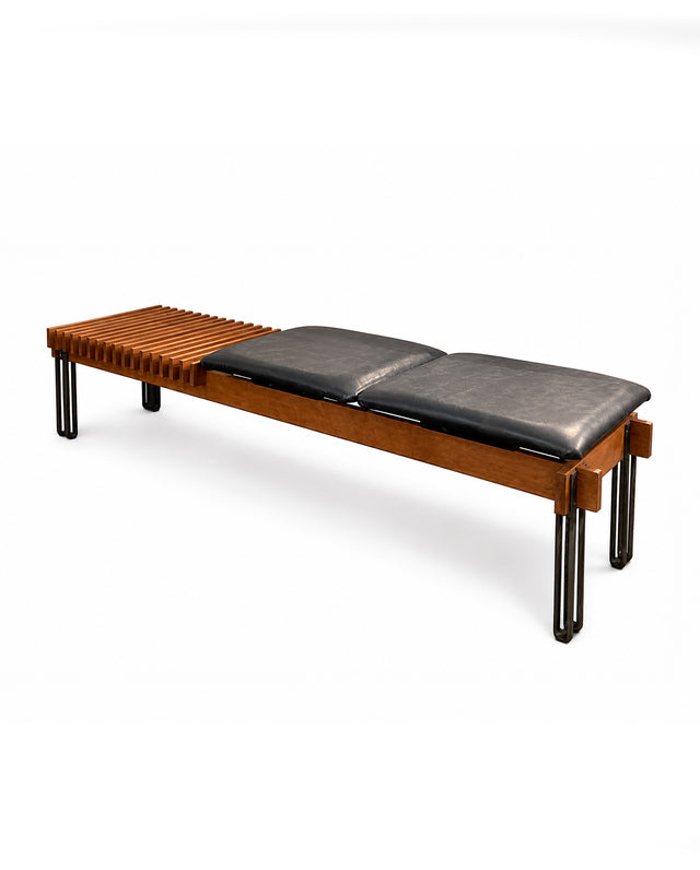 Inge and Luciano Rubino, Bench in teak wood,  1964.