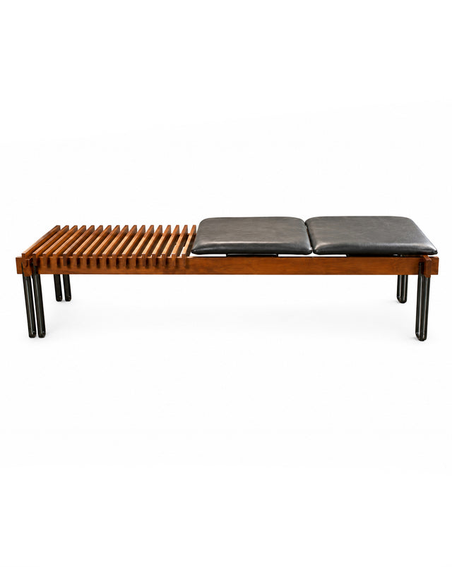Inge and Luciano Rubino, Bench in teak wood,  1964.