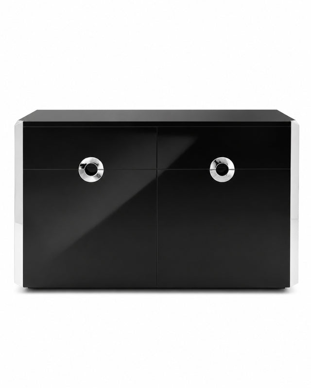 Black Laminate veneer with glossy finish Cabinet, 1970s