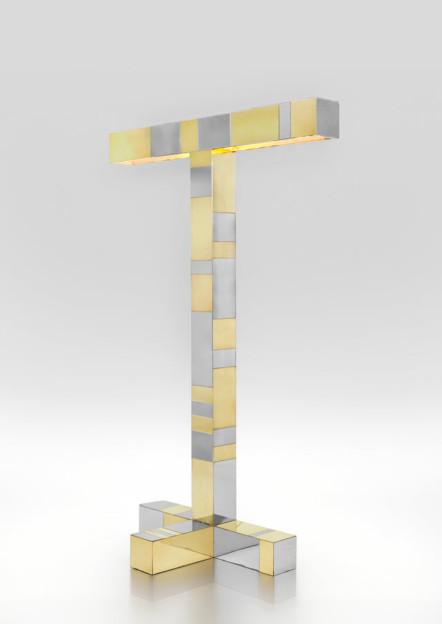 Cityscape floor lamp, model no. PE-4010, from the PE200 series, circa 1975